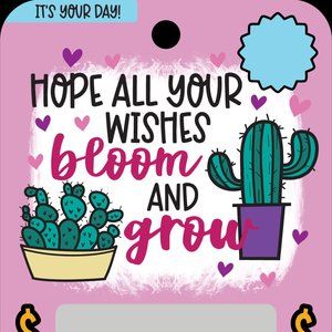Hope All Your Wishes Bloom & Grow Birthday Celebration Money Card Holder Unique